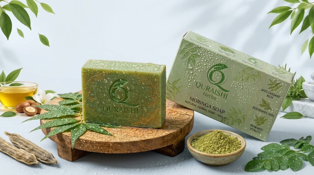 Quraishi Herbs Moringa Soap - Natural Herbal Soap 100g