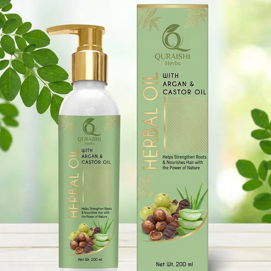 Quraishi Herbs Herbal Oil with Argan & Castor Oil