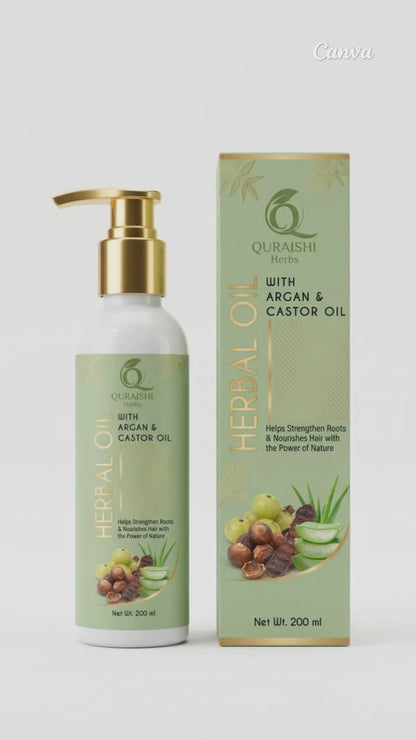 Quraishi Herbs Herbal Oil with Argan & Castor Oil
